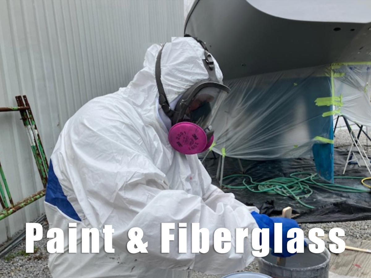 paint and fiberglass